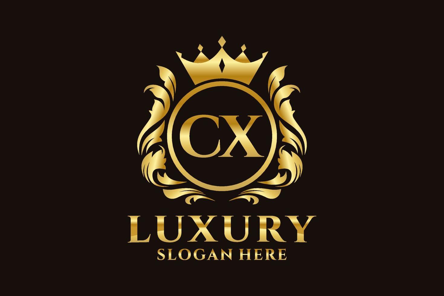 Initial CX Letter Royal Luxury Logo template in vector art for luxurious branding projects and other vector illustration.