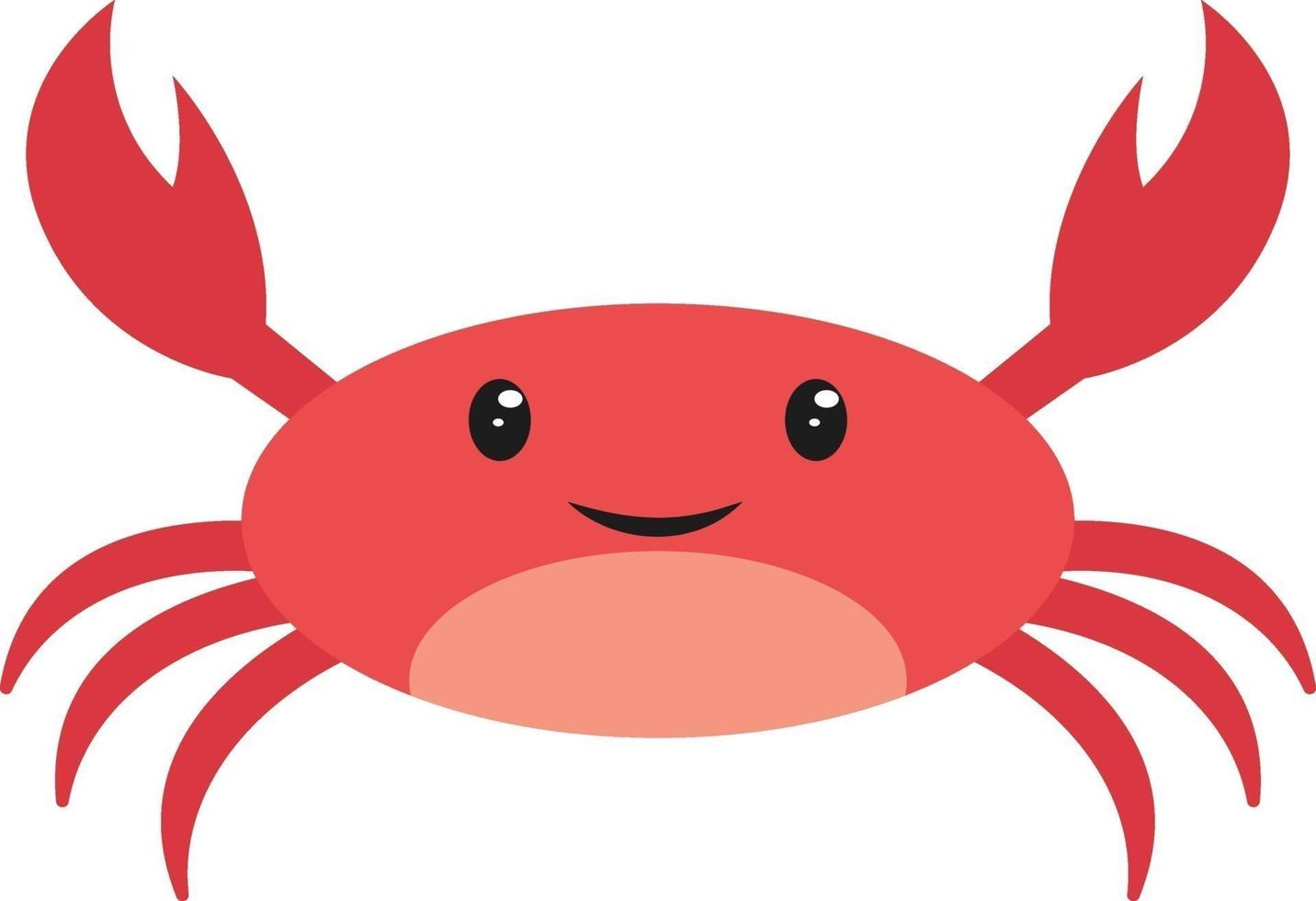 Happy red crab, illustration, vector on white background