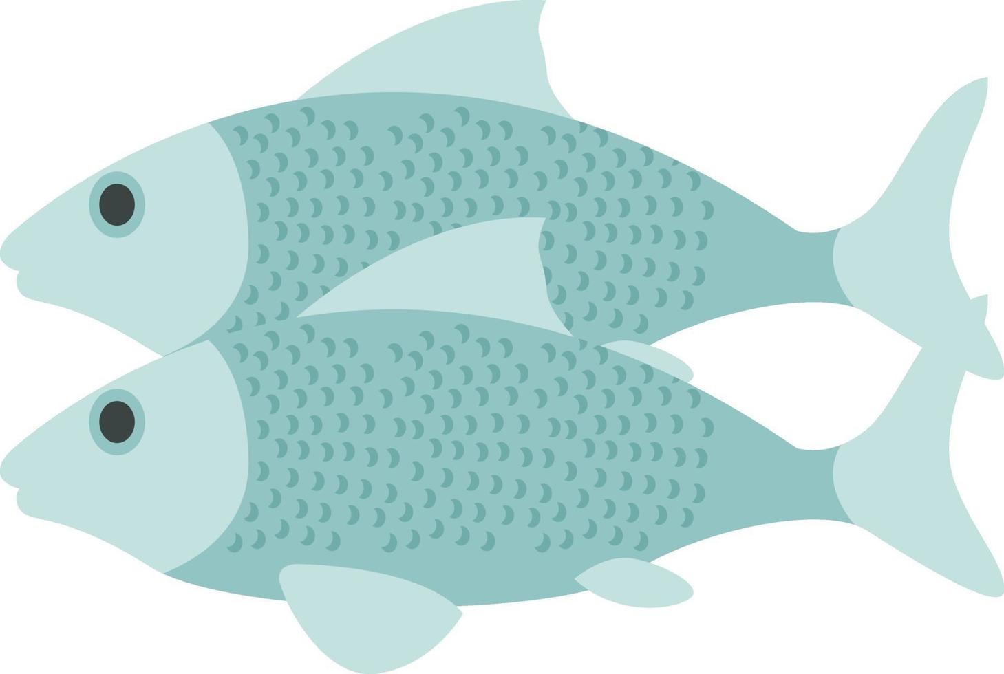 Blue fishes, illustration, vector on white background
