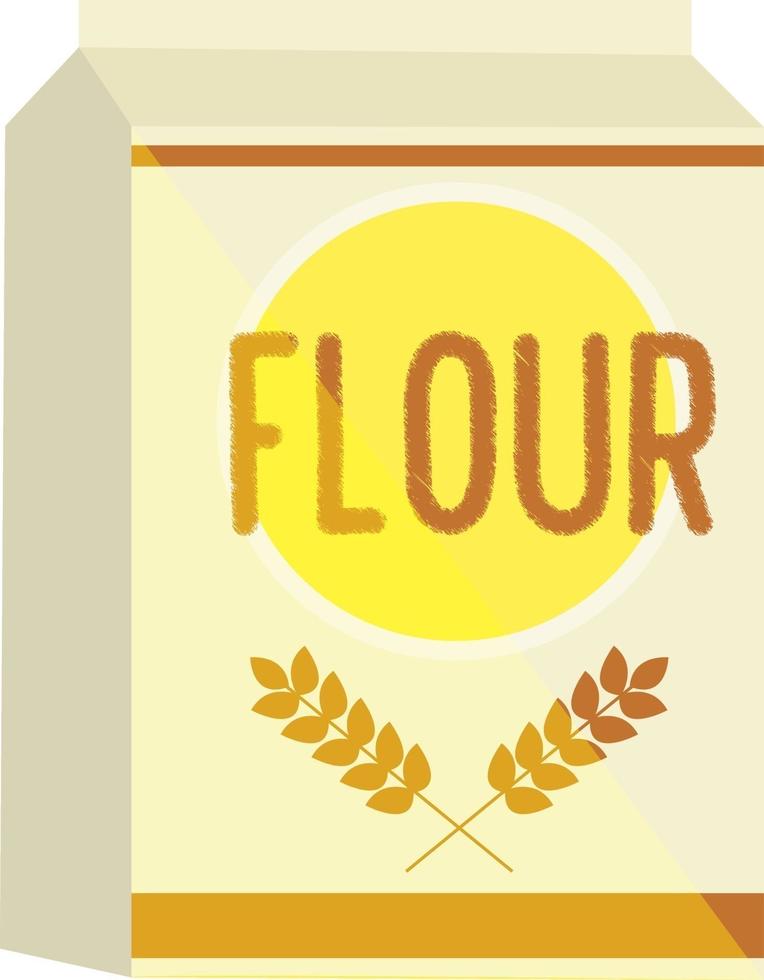 Flour box, illustration, vector on white background