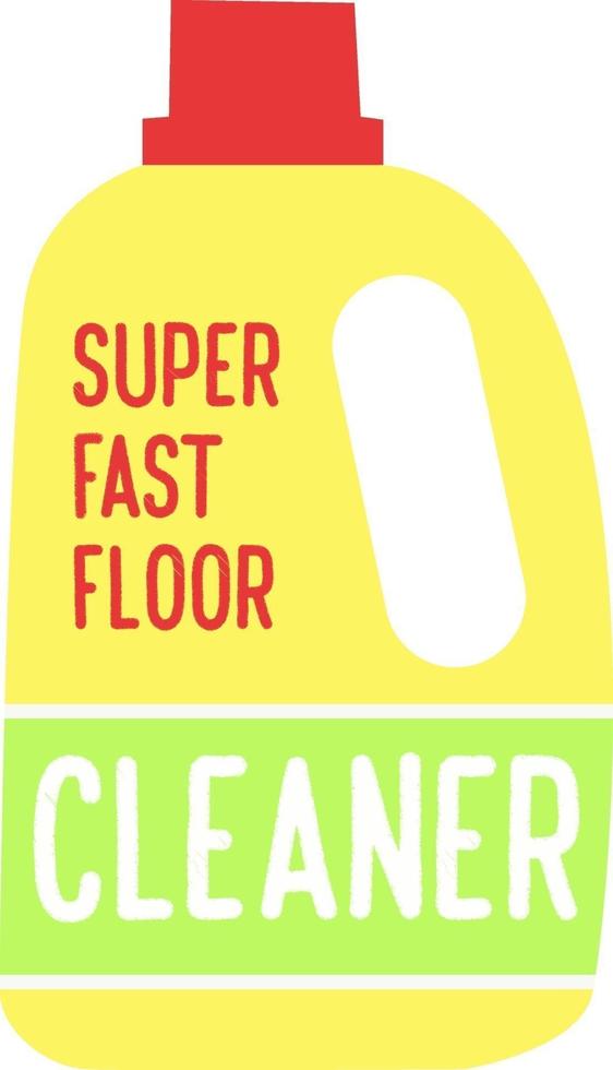 Floor cleaner, illustration, vector on white background