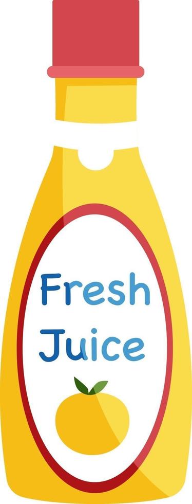 Fresh juice in bottle, illustration, vector on white background