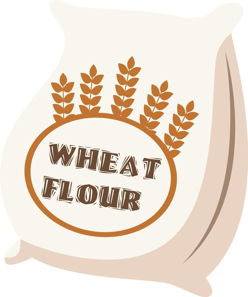 Wheat flour, illustration, vector on white background