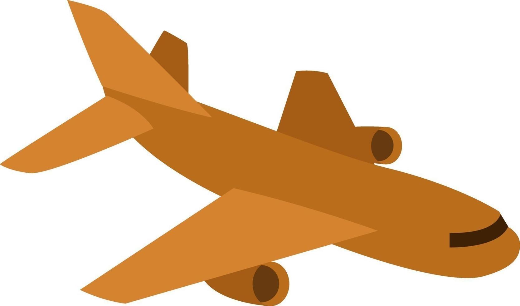 avión volador marrón, ilustración, vector sobre fondo blanco
