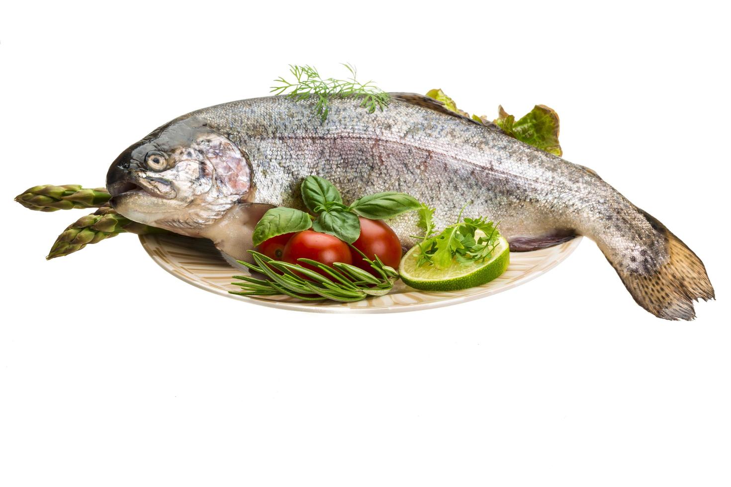 Fresh raw rainbow trout photo