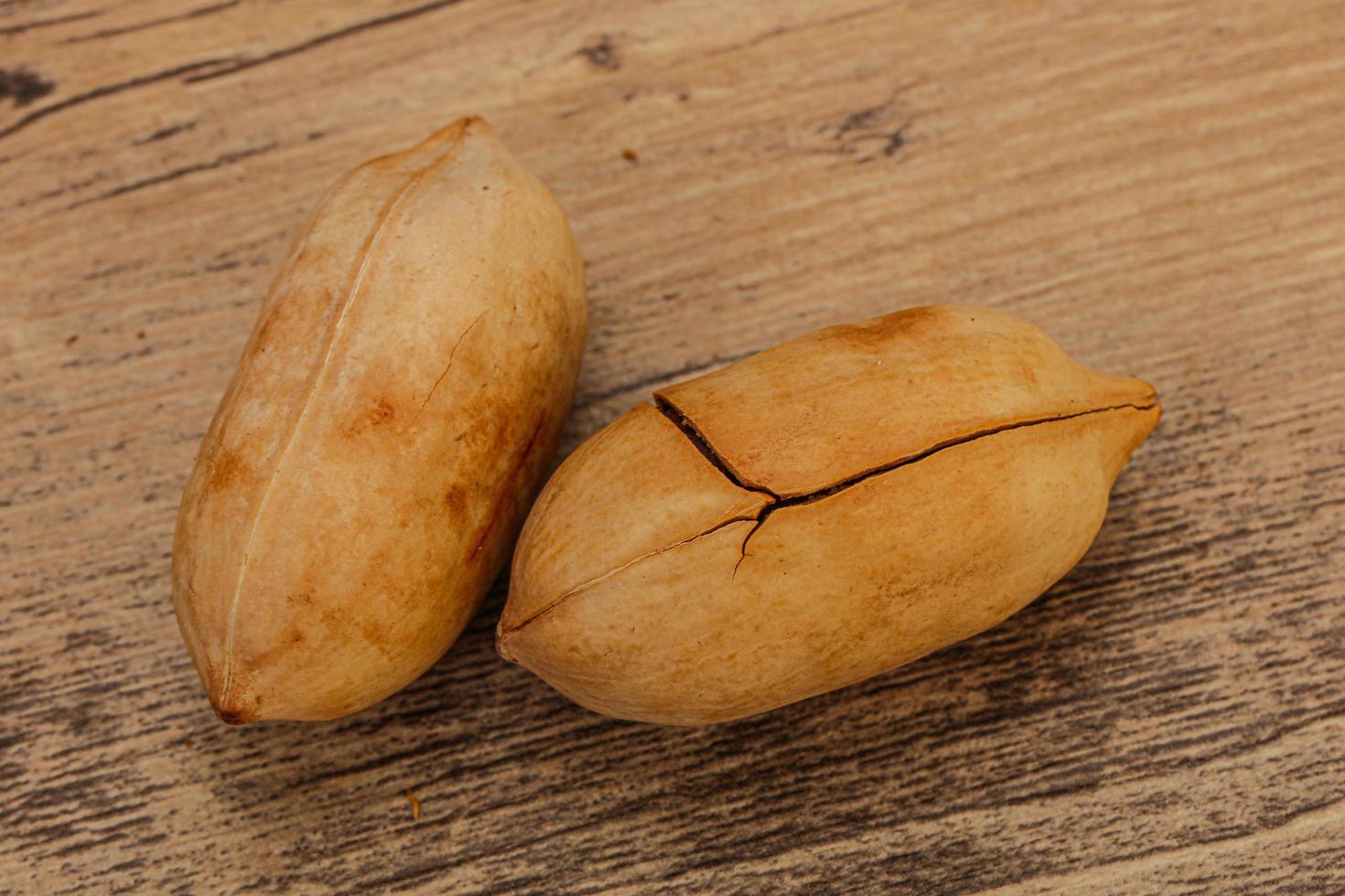 Ripe tasty Two pecan nuts photo