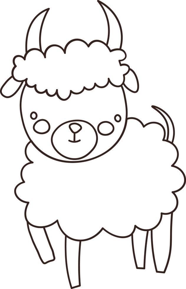 Illustration in Black Lines  animal head illustration vector