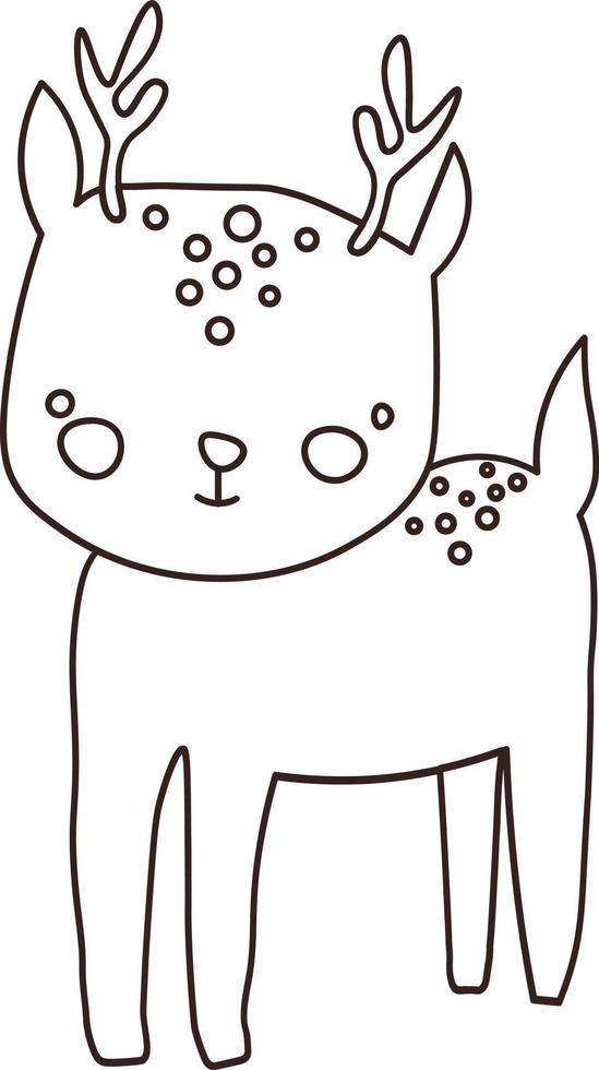 ilustración en líneas negras ilustración de cabeza de animal vector
