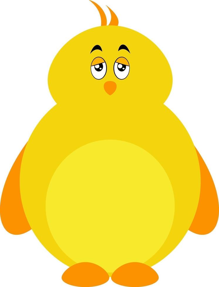 Fat yellow bird, illustration, vector on white background