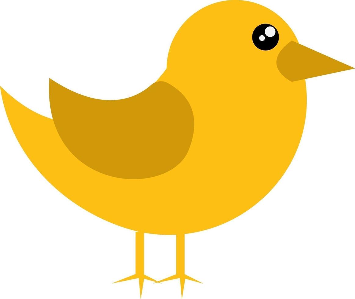 Small yellow bird, illustration, vector on white background