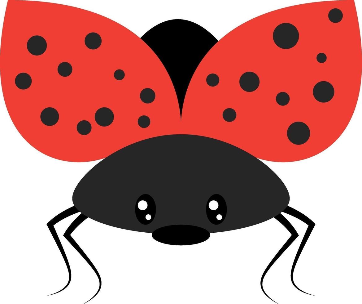 Ladybug flying, illustration, vector on white background