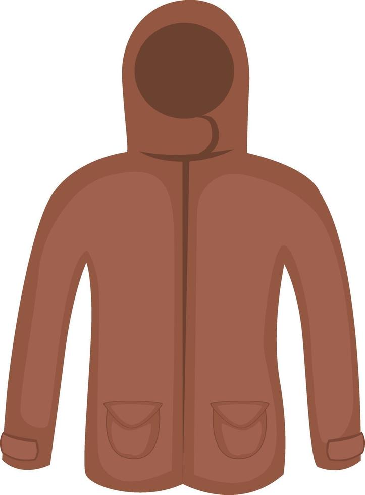 Brown winter jacket, illustration, vector on white background