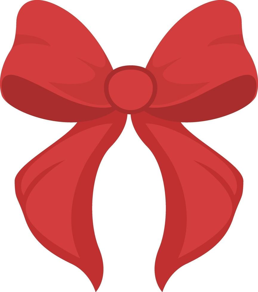 Red bow, illustration, vector on white background