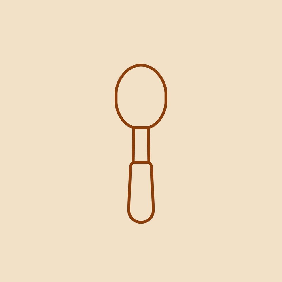 Simple spoon icon line outline vector