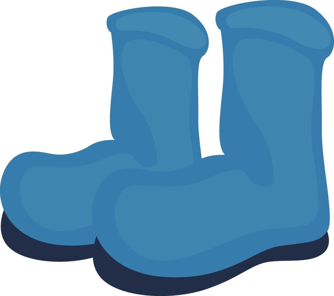 Blue winter boots, illustration, vector on white background