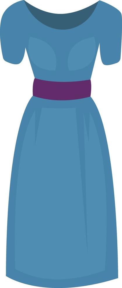 mujer vestido azul, ilustración, vector sobre fondo blanco