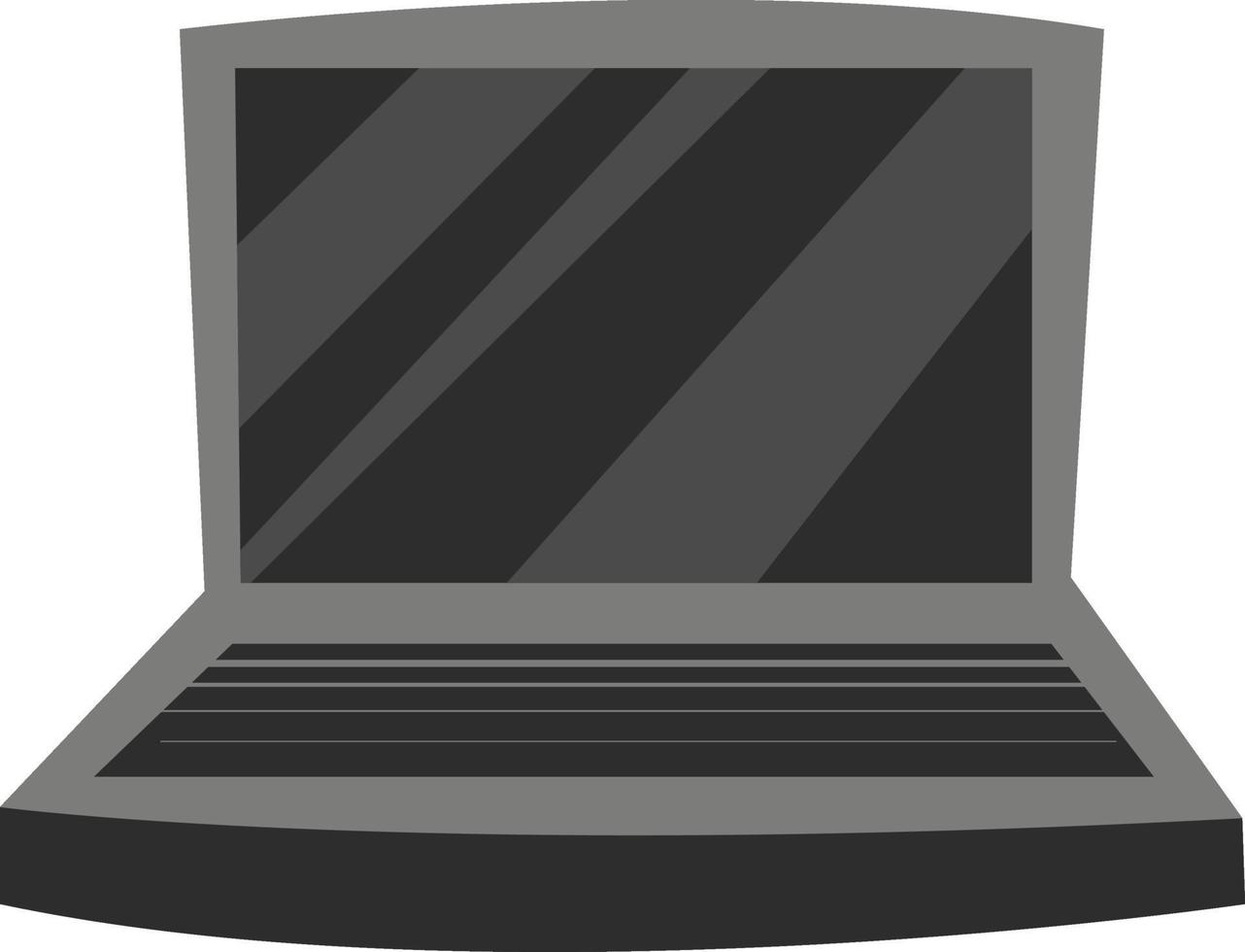 Black laptop, illustration, vector on white background