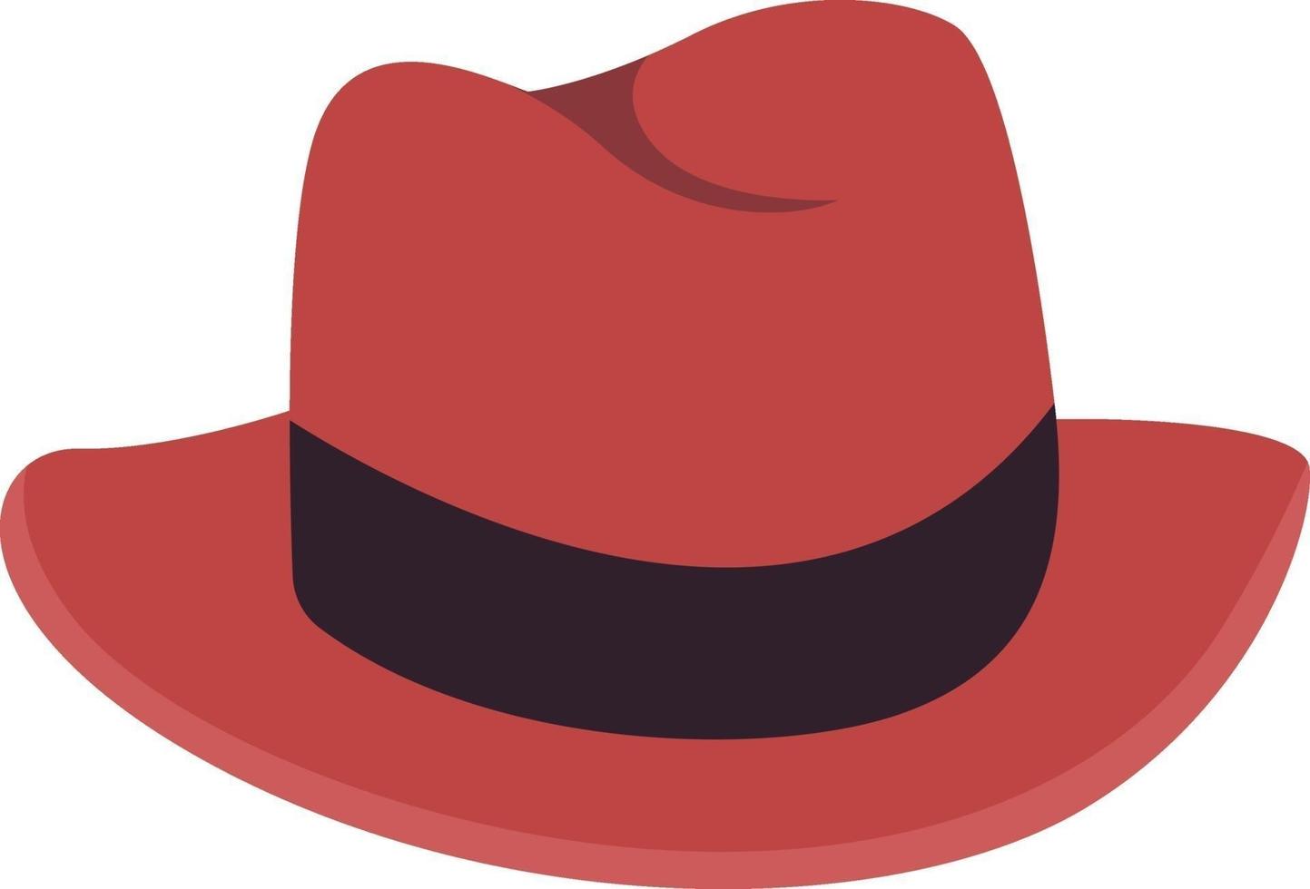 Red woman hat, illustration, vector on white background