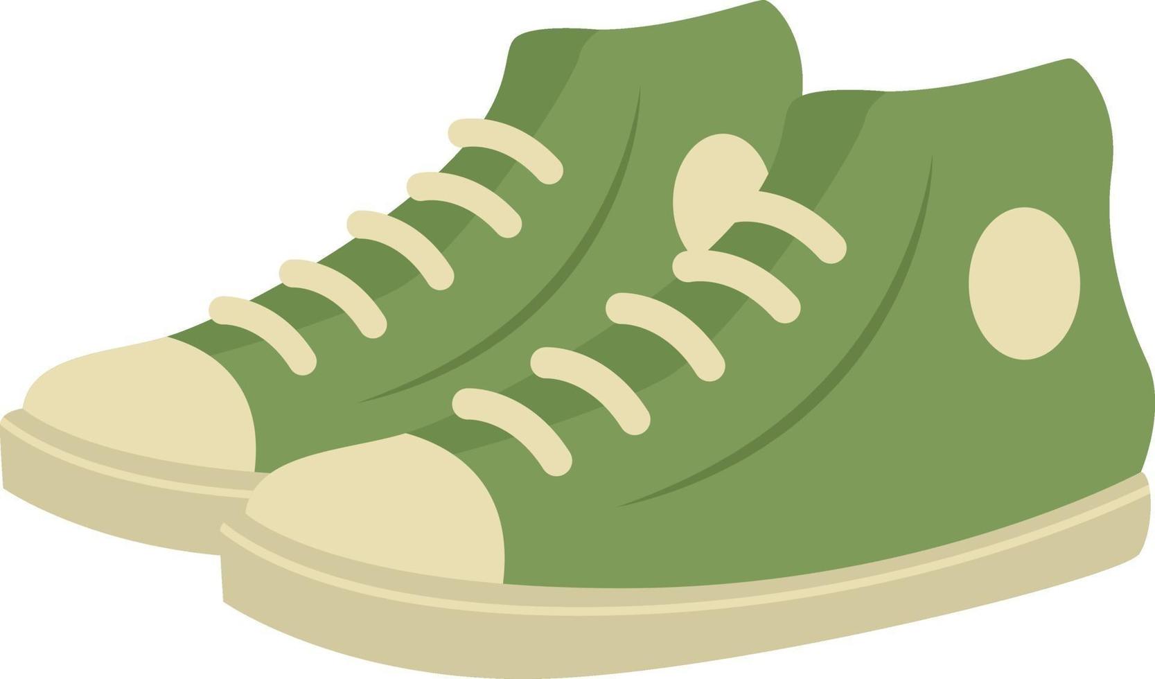 Hombre verde zapatillas, ilustración, vector sobre fondo blanco.