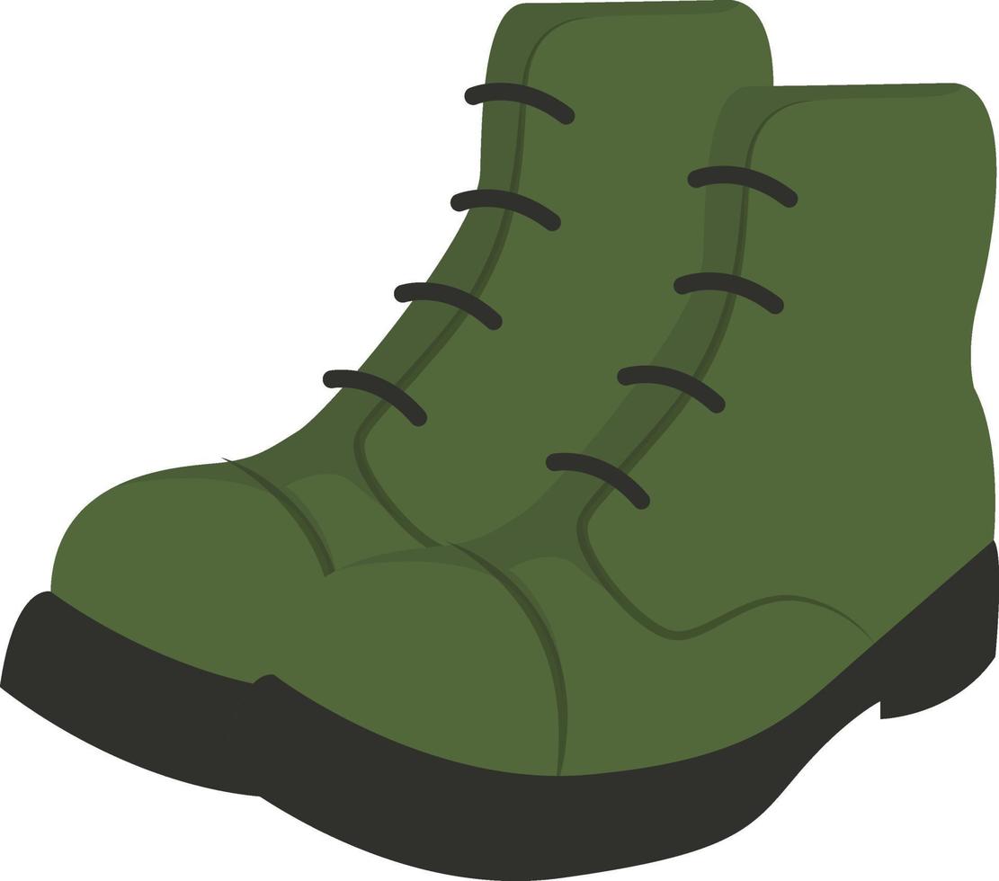 Green man boots, illustration, vector on white background