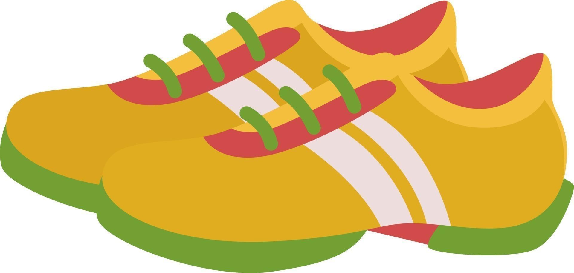 Yellow sneakers, illustration, vector on white background