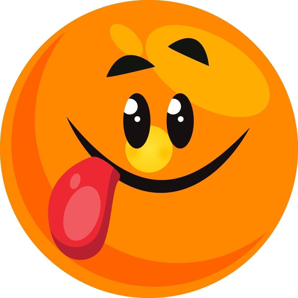 Emoji with tongue out, illustration, vector on white background ...