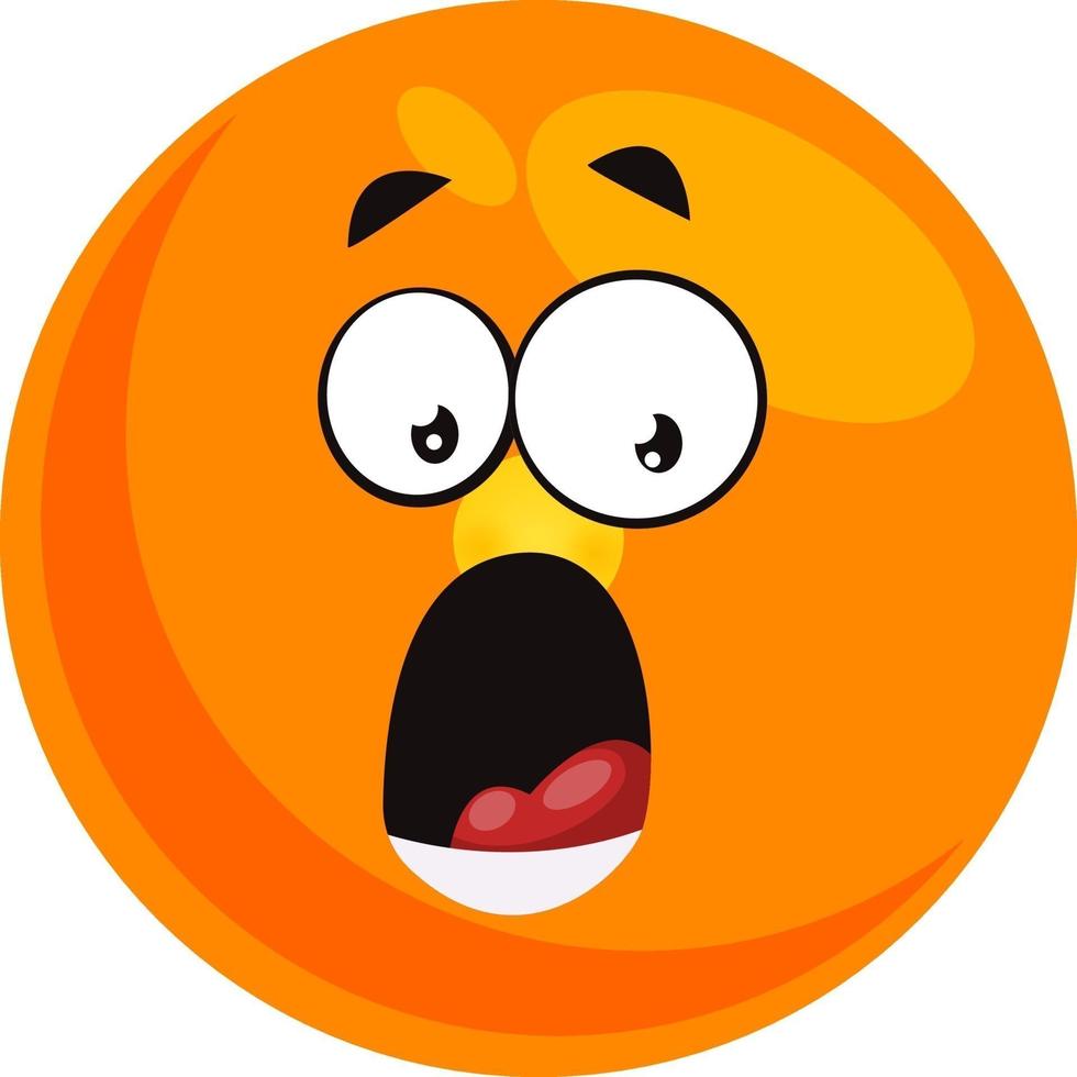 Shocking smiley, illustration, vector on white background