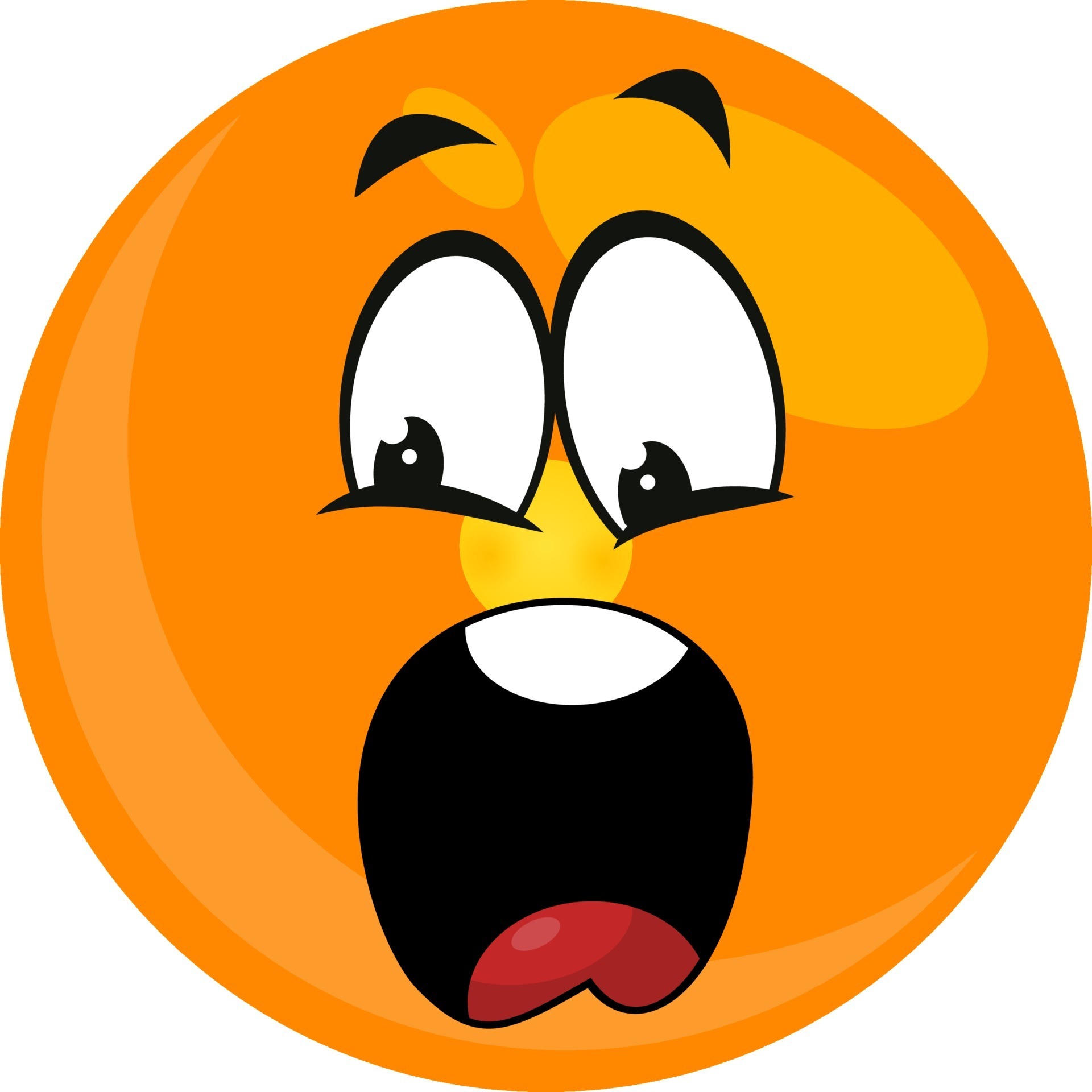 Cartoon face vector frightened emoji fear or worry - Stock