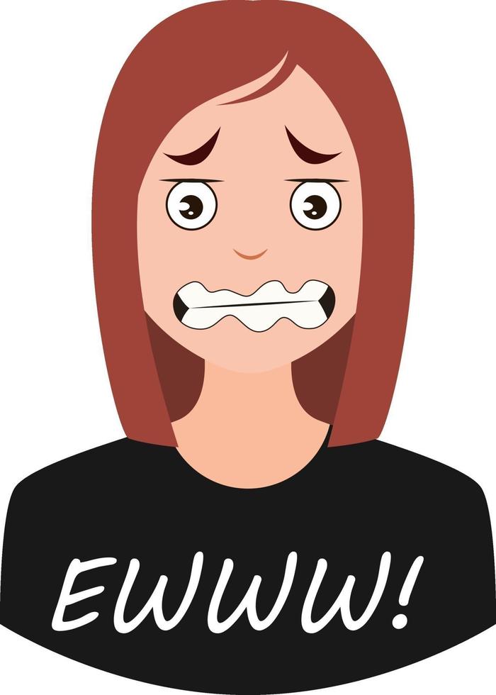 Ewww girl emoji, illustration, vector on white background