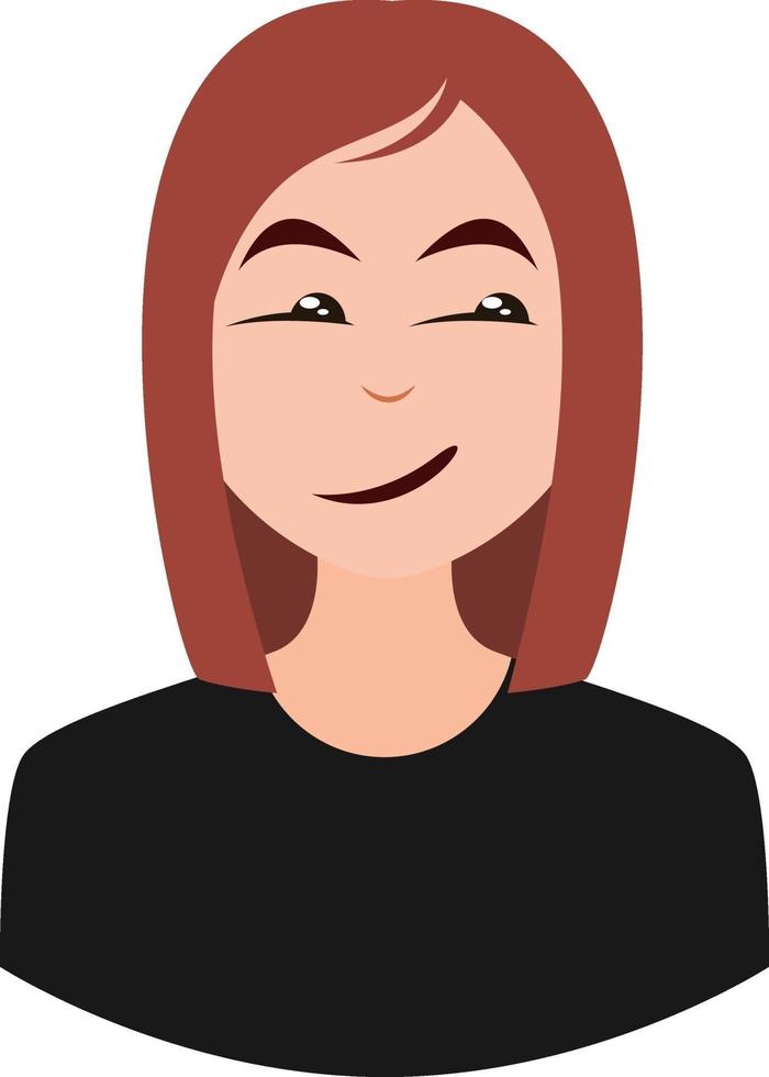 Smug girl, illustration, vector on white background