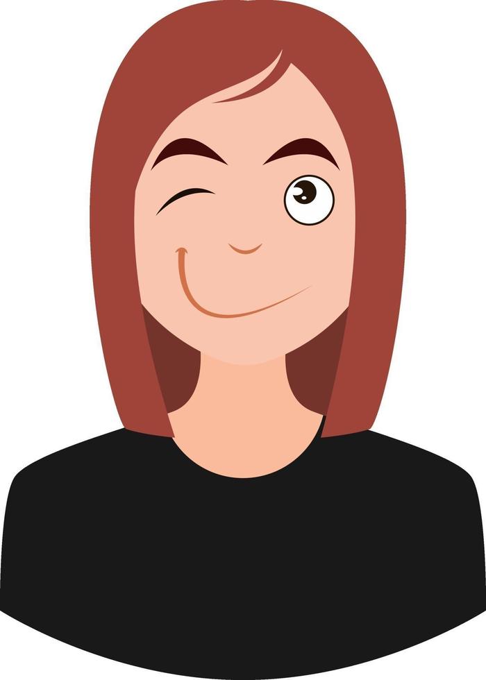 Winking girl, illustration, vector on white background