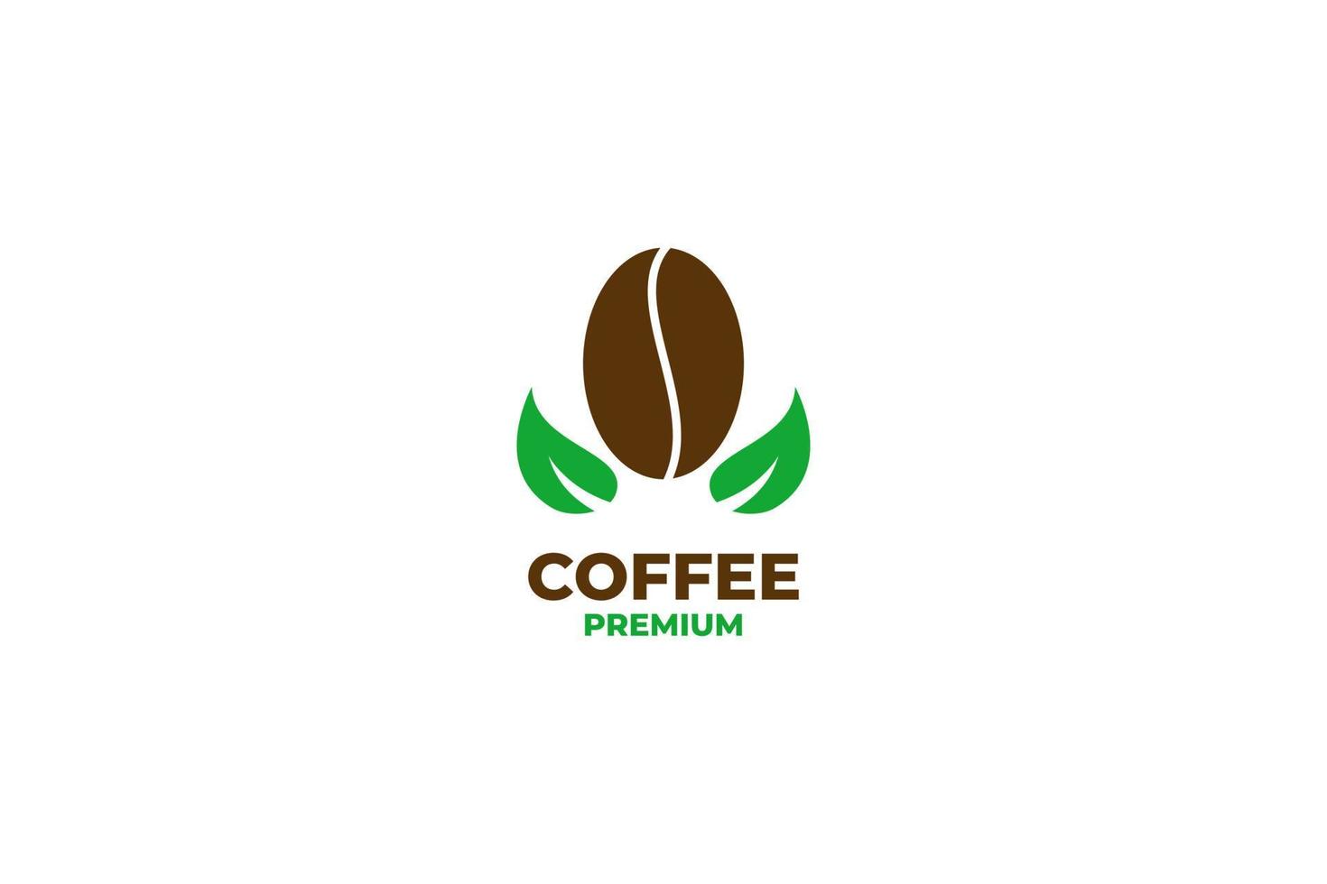 grano de café con diseño de logotipo de hoja ilustración vectorial idea vector