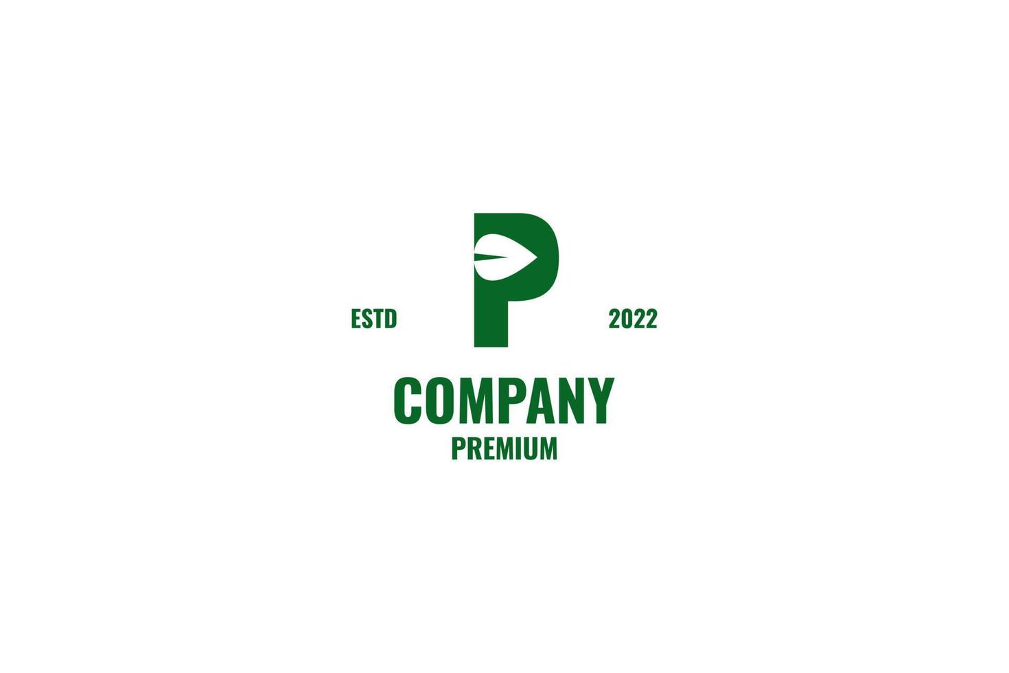 Letter P combination leaf logo design vector illustration idea