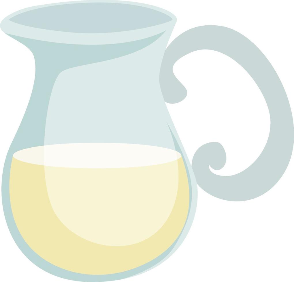 leche en jarra, ilustración, vector sobre fondo blanco