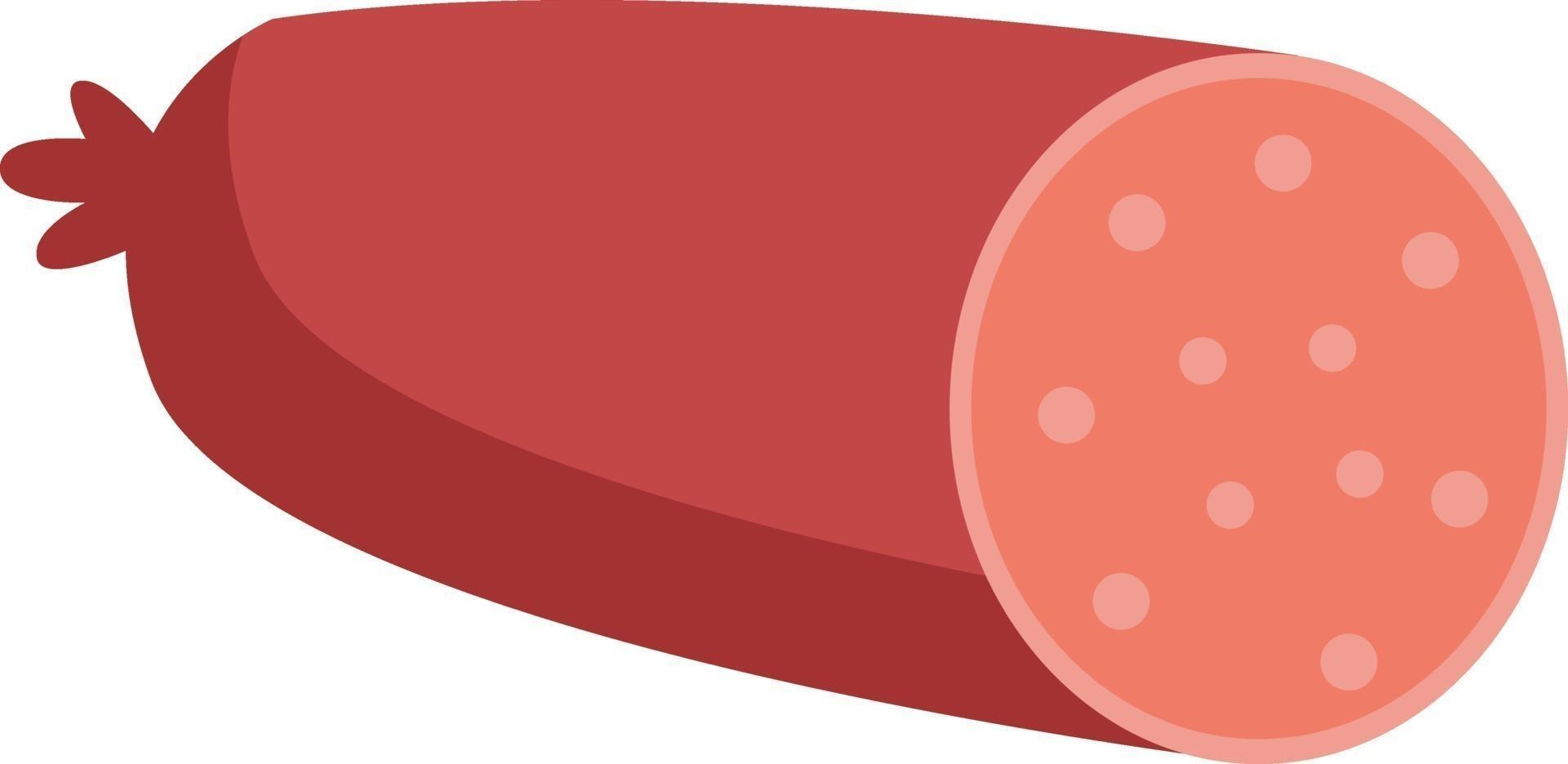 Salami meat, illustration, vector on white background