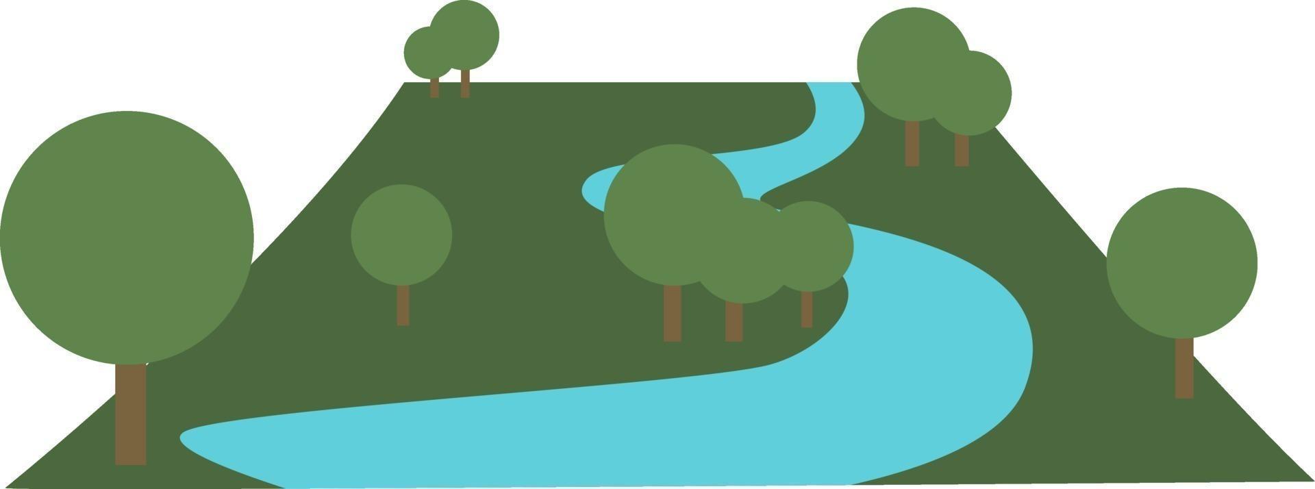 Park in city, illustration, vector on white background