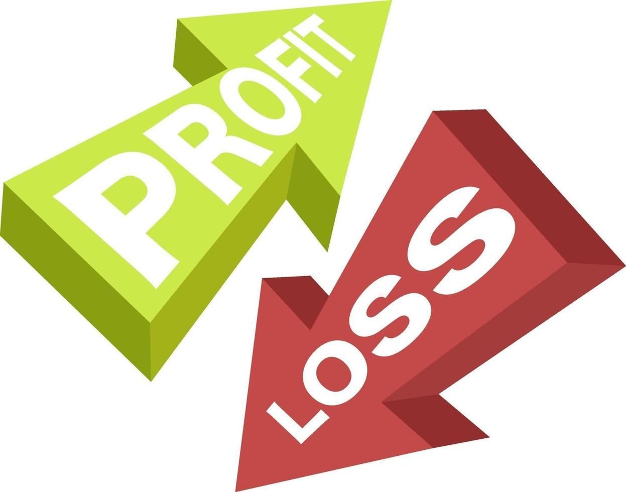 Profit and loss, illustration, vector on white background