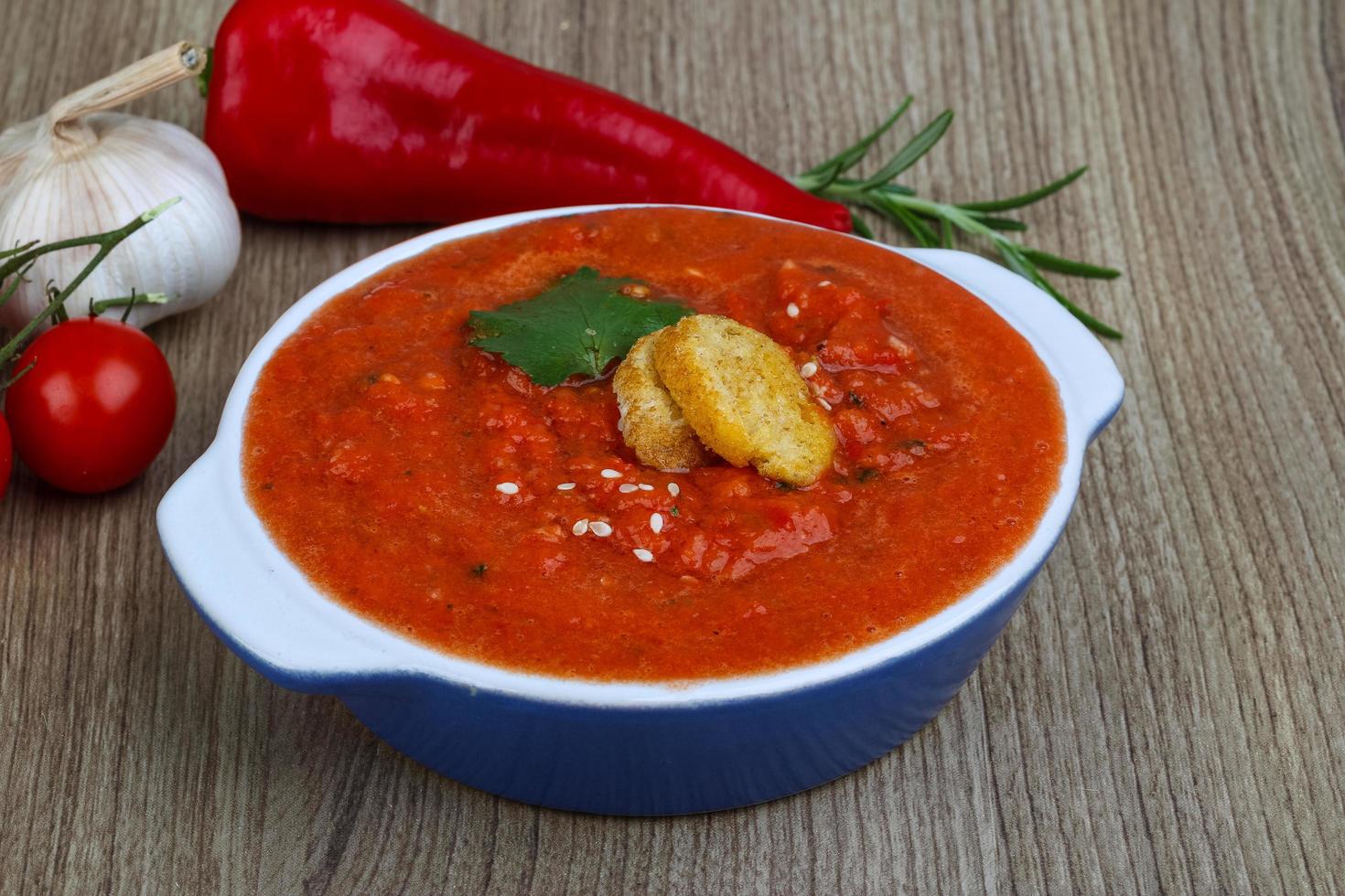 Spanish traditional soup - Gazpacho photo