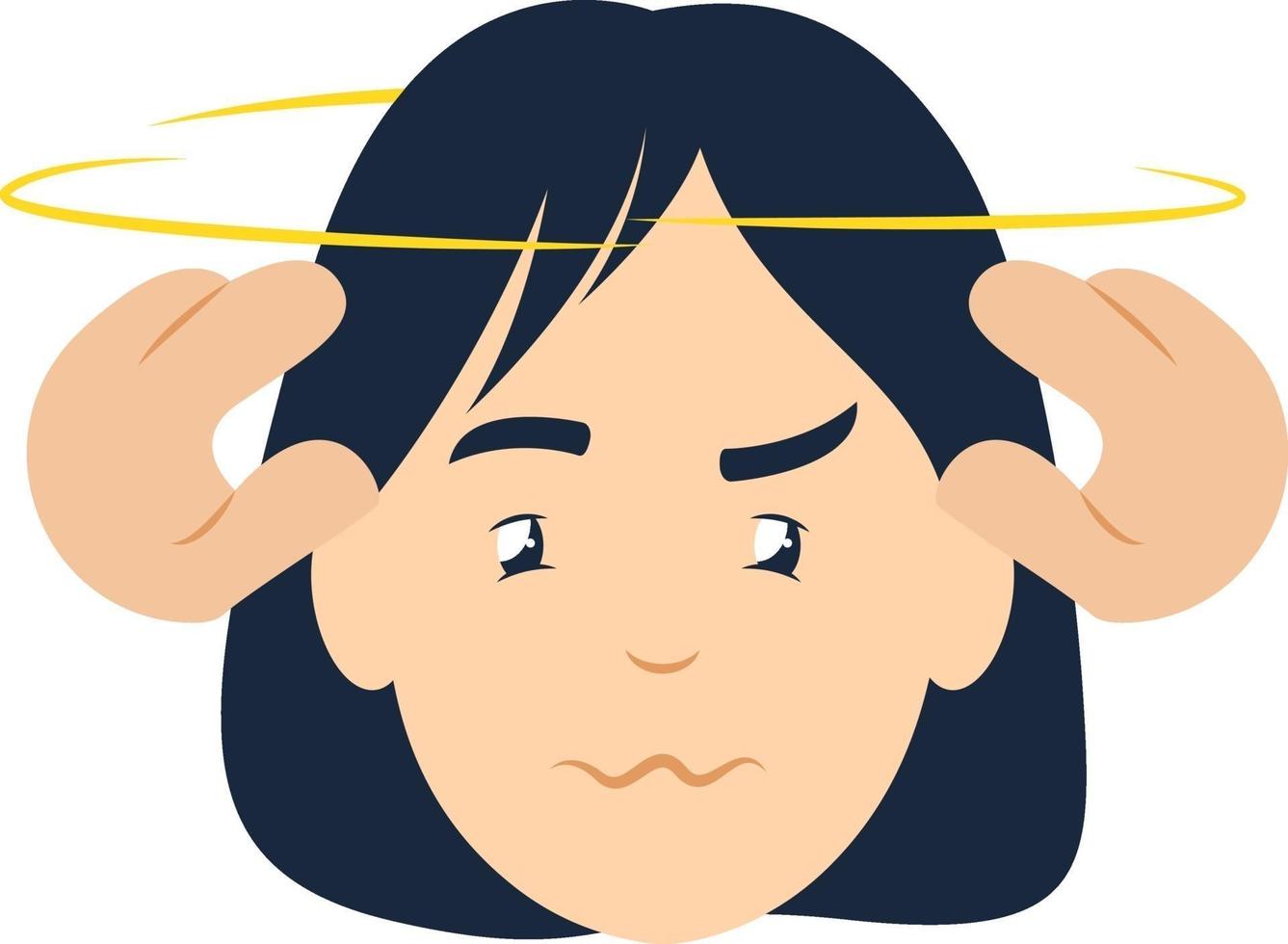 Dizzy girl, illustration, vector on white background