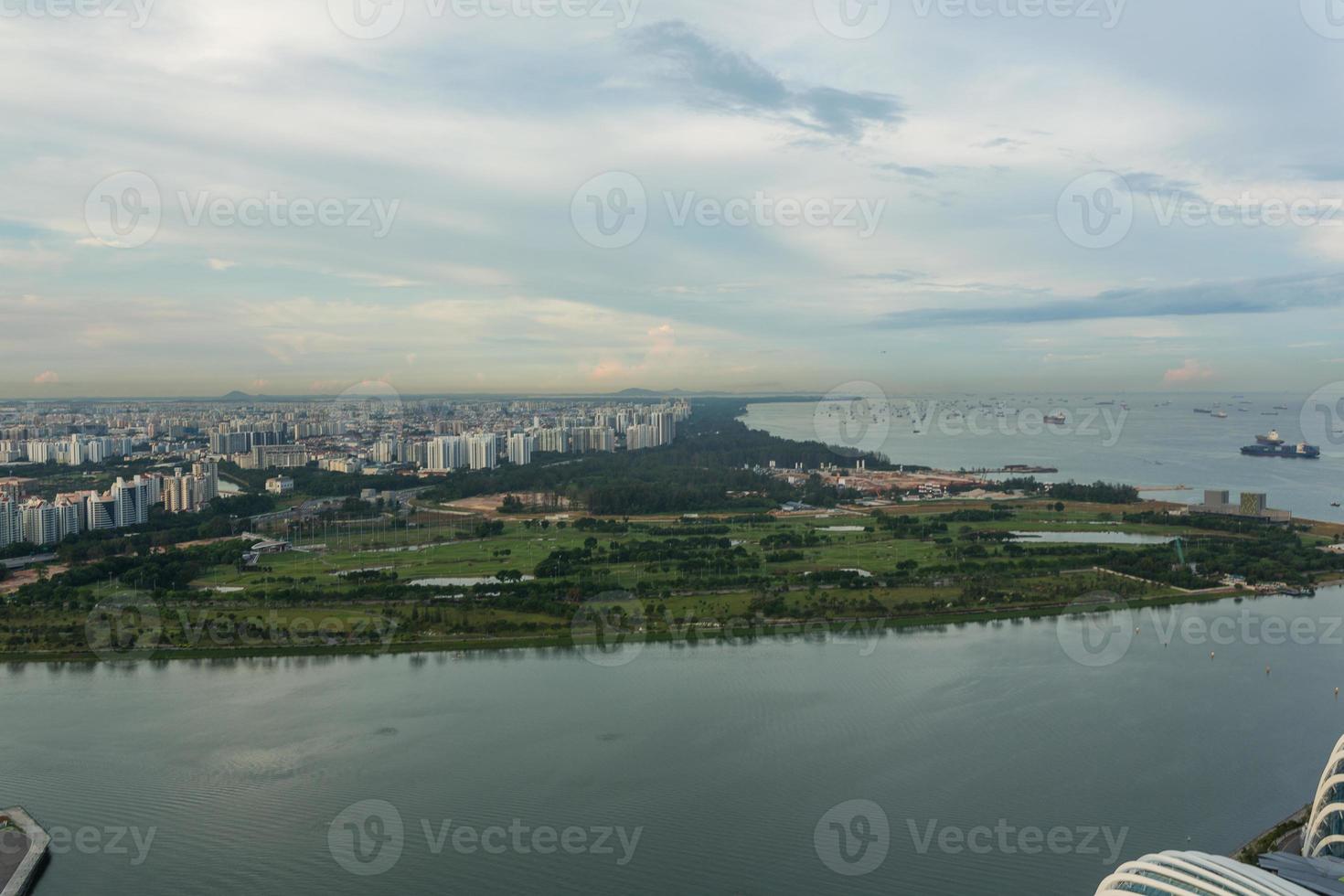 View of Singapore city skyline photo