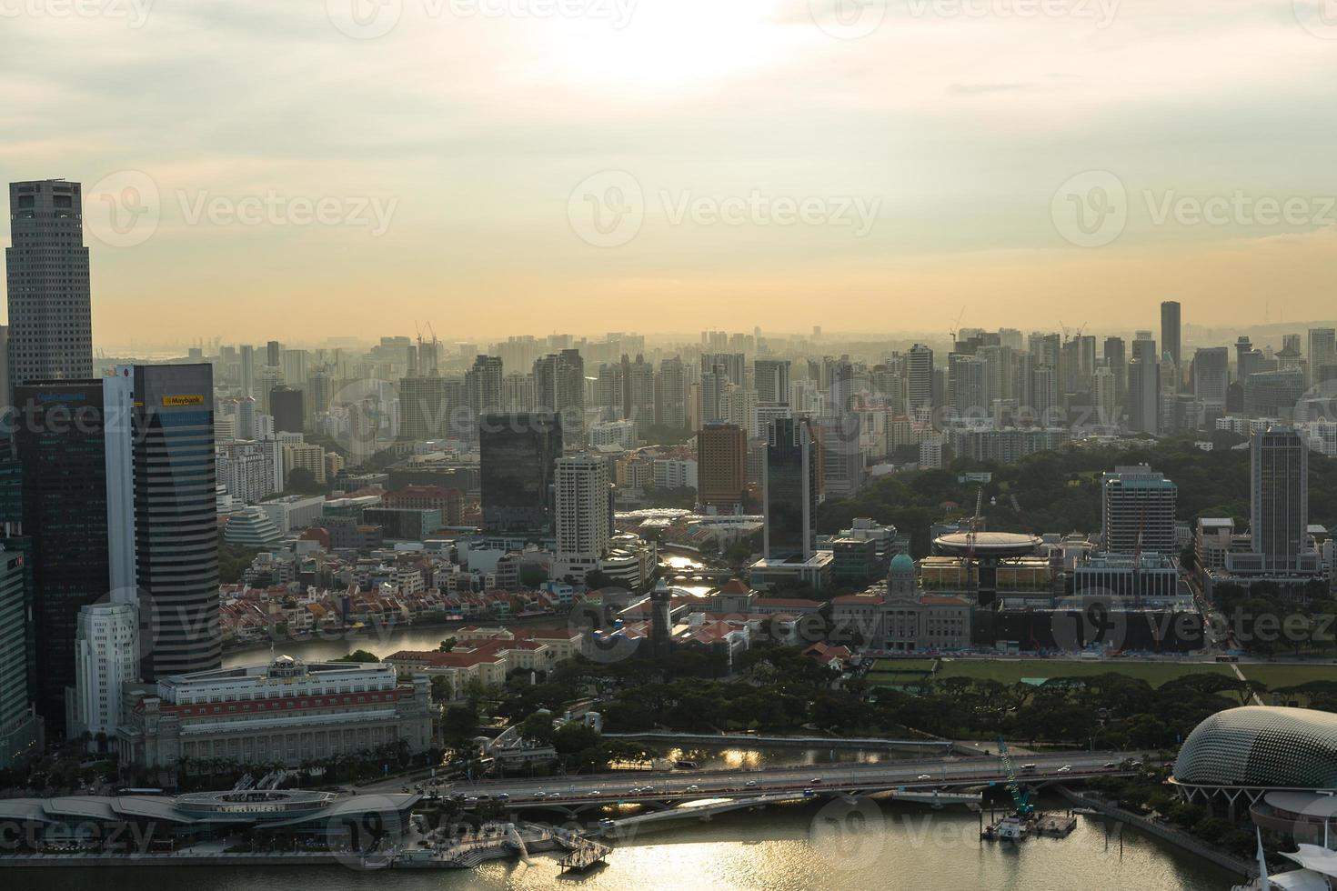 View of Singapore city skyline photo