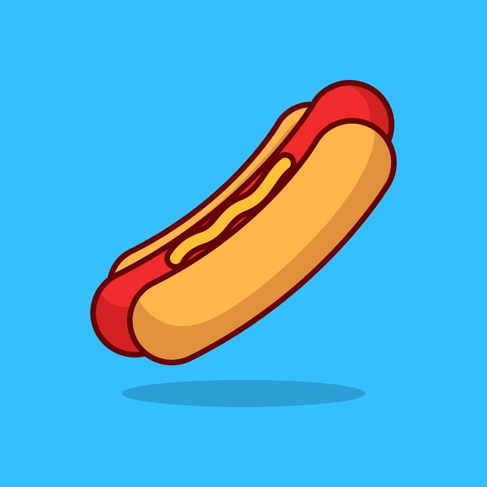 vector de diseño de logotipo premium de ilustración de comida de hotdog