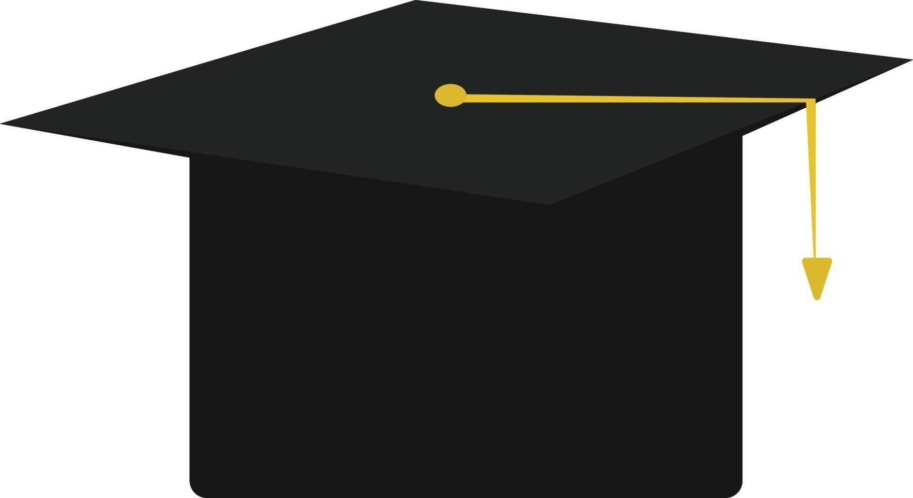 Graduation hat, illustration, vector on a white background.