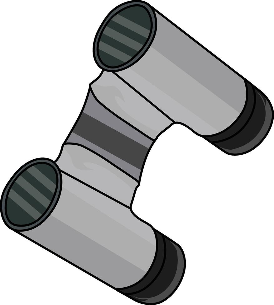 Grey binoculars, illustration, vector on a white background.