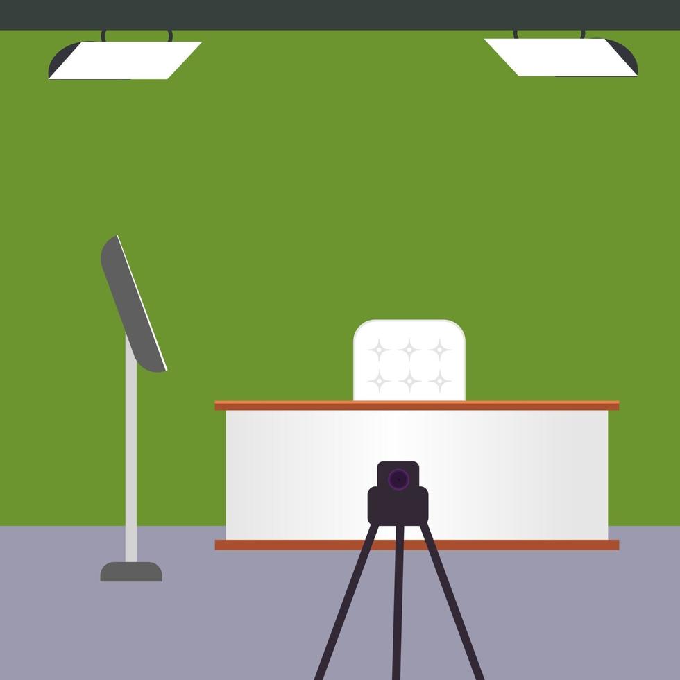 Anchoring studio, illustration, vector on a white background.