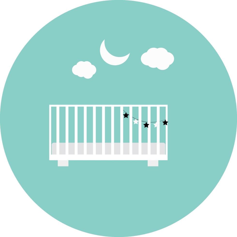 Baby bed, illustration, vector on a white background.