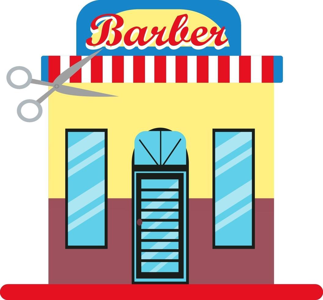 Barber shop, illustration, vector on a white background.