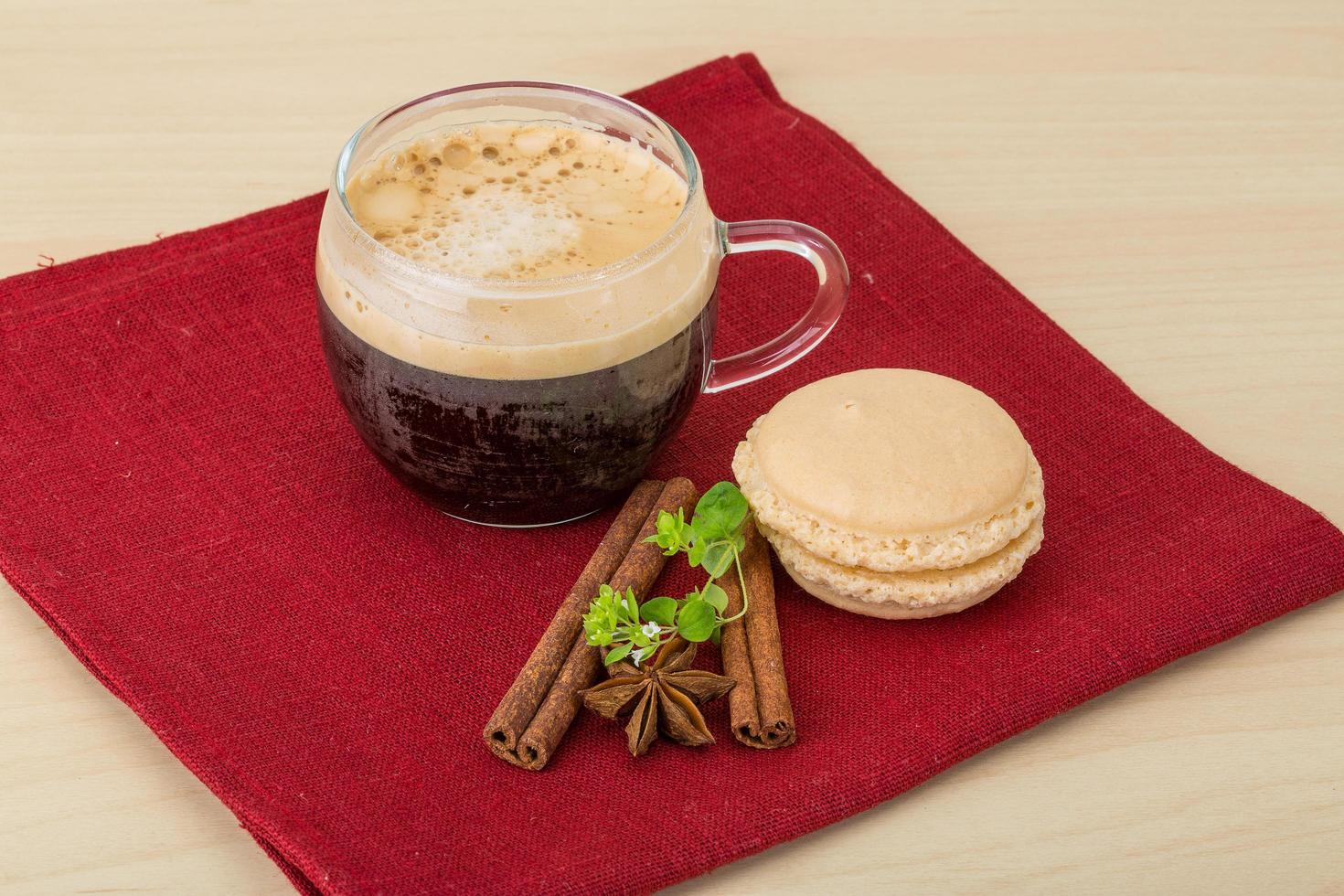 Coffee with macaroons photo