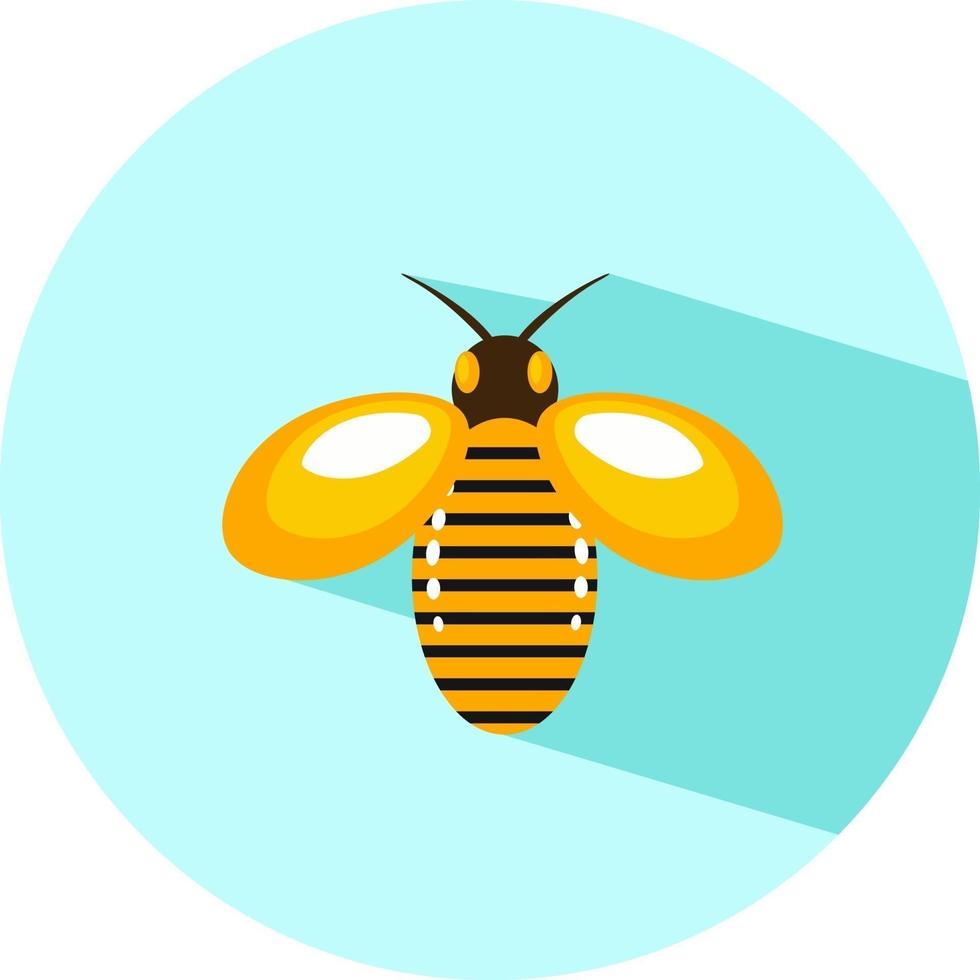 Big yellow bee, illustration, vector on a white background.