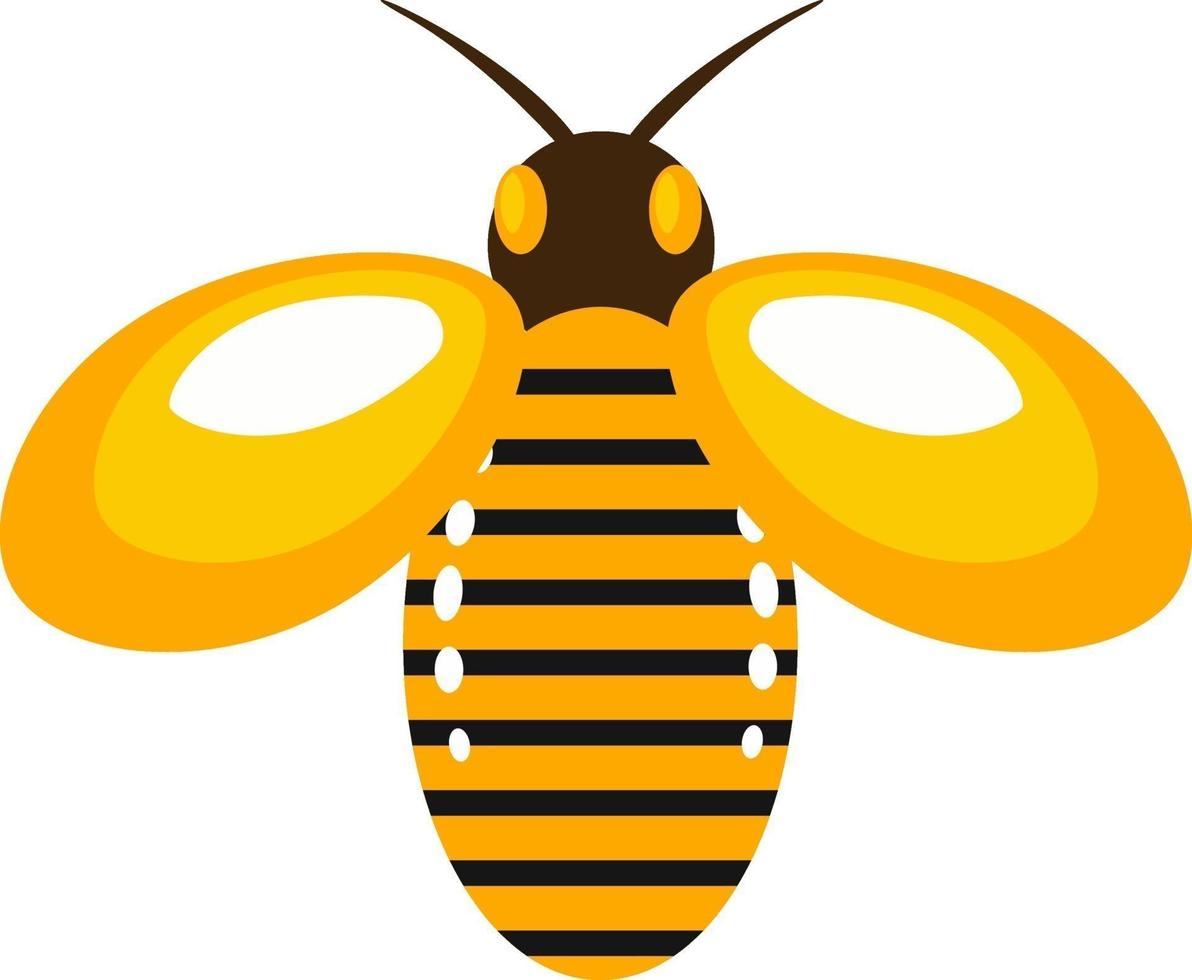 Gran abeja amarilla, ilustración, vector sobre fondo blanco.